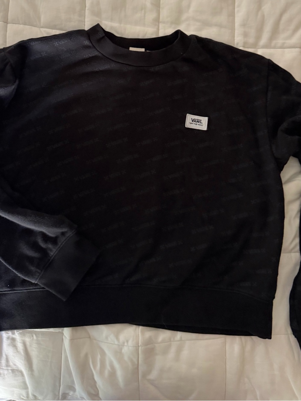 Vans Black Logo Patch Crewneck Sweatshirt